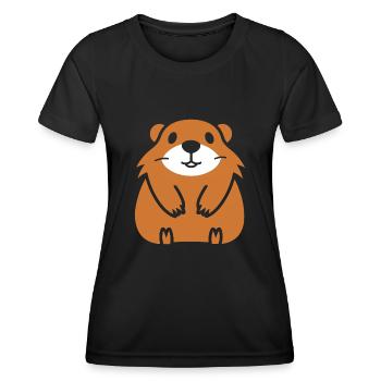 Simple Marmotte - T-shirt sport Femme - noir - Devant - AI Model Female 172 light (172cm)