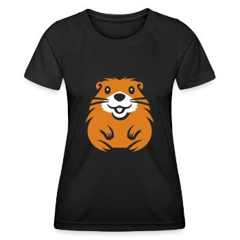 Simple Marmotte - T-shirt sport Femme - noir - Devant - AI Model Female 172 light (172cm)