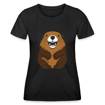 Simple Groundhog - Women's Functional T-Shirt - black - Front - AI Model Female 172 light (172cm)