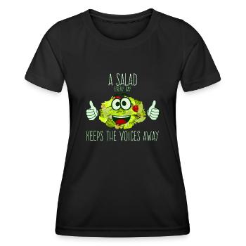 Salade Salades végétaliennes - T-shirt sport Femme - noir - Devant - AI Model Female 172 light (172cm)