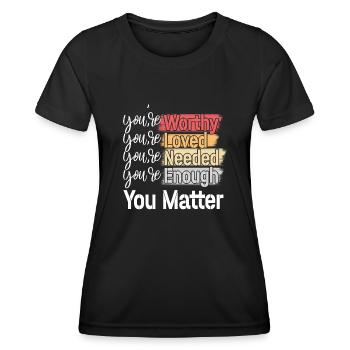 Depression and Bipolar Awareness: - Women's Functional T-Shirt - black - Front - AI Model Female 172 light (172cm)