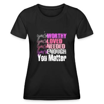 Depression and Bipolar Awareness: - Women's Functional T-Shirt - black - Front - AI Model Female 172 light (172cm)
