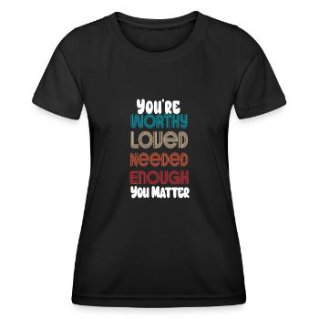 Depression and Bipolar Awareness: - Women's Functional T-Shirt - black - Front - AI Model Female 172 light (172cm)