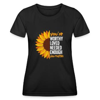 Depression and Bipolar Awareness: - Women's Functional T-Shirt - black - Front - AI Model Female 172 light (172cm)