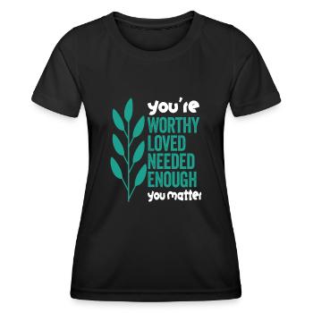 Depression and Bipolar Awareness: - Women's Functional T-Shirt - black - Front - AI Model Female 172 light (172cm)