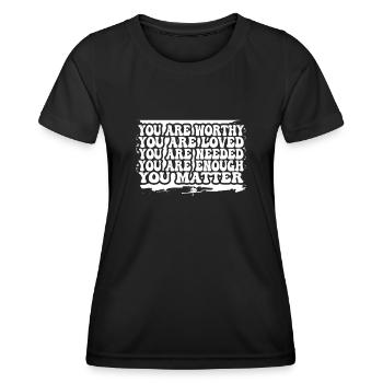 Depression and Bipolar Awareness: - Women's Functional T-Shirt - black - Front - AI Model Female 172 light (172cm)