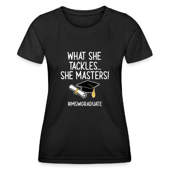 Master Of Social Work Soziale Arbeit Studium - Frauen Funktions-T-Shirt - Schwarz - Vorne - AI Model Female 172 light (172cm)
