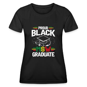 Master Of Social Work Soziale Arbeit Studium - Frauen Funktions-T-Shirt - Schwarz - Vorne - AI Model Female 172 light (172cm)