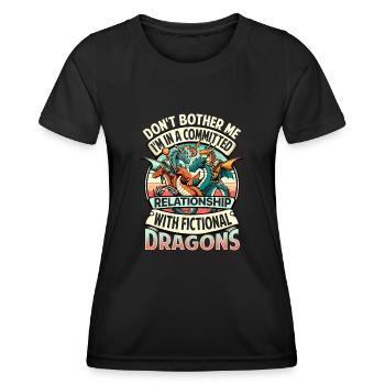 Fictional Dragons – A Committed Relationship - Women's Functional T-Shirt - black - Front - AI Model Female 172 light (172cm)