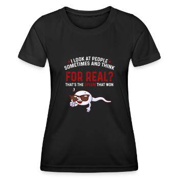 People The Sperm That Won Adult Humor Sarcastic - Women's Functional T-Shirt - black - Front - AI Model Female 172 light (172cm)