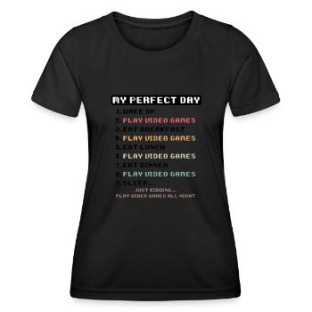 Vintage Gamer T-Shirt für Boy Girl Kids Perfect Day - Frauen Funktions-T-Shirt - Schwarz - Vorne - AI Model Female 172 light (172cm)