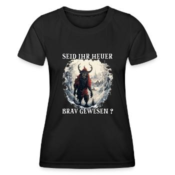 Krampus T | Krampus Costume | Demonic Santa Claus - Women's Functional T-Shirt - black - Front - AI Model Female 172 light (172cm)