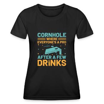 Cornhole Spieler Cornhole Sport Lustig Cornhole Be - Frauen Funktions-T-Shirt - Schwarz - Vorne - AI Model Female 172 light (172cm)