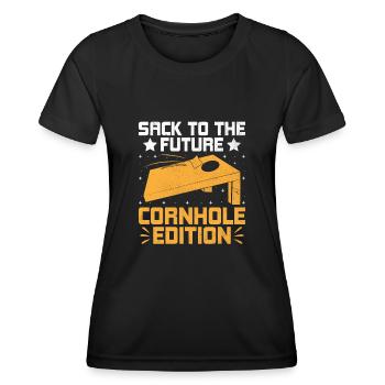 Cornhole Spieler Cornhole Sport Lustig Cornhole Be - Frauen Funktions-T-Shirt - Schwarz - Vorne - AI Model Female 172 light (172cm)