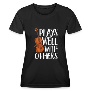 Cello Player Cellist Musician Cello - Women's Functional T-Shirt - black - Front - AI Model Female 172 light (172cm)