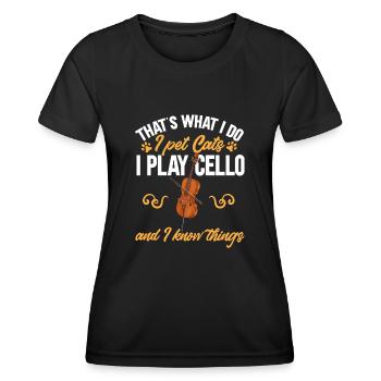 Cello Player Cellist Musician Cello - Women's Functional T-Shirt - black - Front - AI Model Female 172 light (172cm)