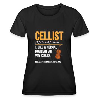 Cello Player Cellist Musician Cello - Women's Functional T-Shirt - black - Front - AI Model Female 172 light (172cm)