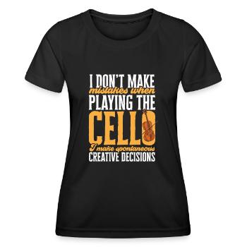Cello Player Cellist Musician Cello - Women's Functional T-Shirt - black - Front - AI Model Female 172 light (172cm)