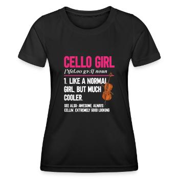 Cello Player Cellist Musician Cello - Women's Functional T-Shirt - black - Front - AI Model Female 172 light (172cm)