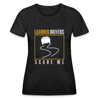Moniteur d’auto-école Apprenti conducteur - T-shirt sport Femme - noir - Devant - AI Model Female 172 light (172cm)