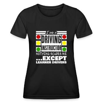 Moniteur d’auto-école Apprentis conducteurs - T-shirt sport Femme - noir - Devant - AI Model Female 172 light (172cm)