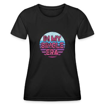 Humour drôle d’amour célibataire : le parfait - T-shirt sport Femme - noir - Devant - AI Model Female 172 light (172cm)