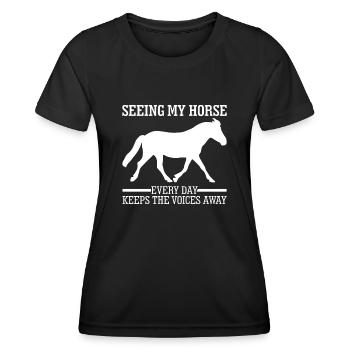 Équitation Equitation - T-shirt sport Femme - noir - Devant - AI Model Female 172 light (172cm)