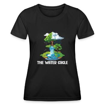 Le cycle de l’eau - Météorologie Prévisions météorologiques - T-shirt sport Femme - noir - Devant - AI Model Female 172 light (172cm)