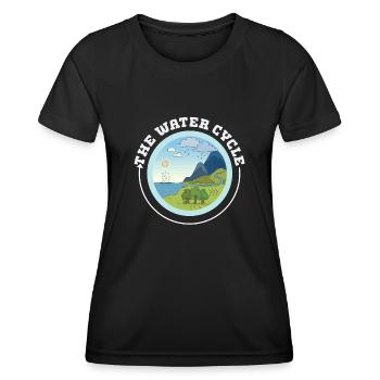 Le cycle de l’eau - Météorologie Prévisions météorologiques - T-shirt sport Femme - noir - Devant - AI Model Female 172 light (172cm)