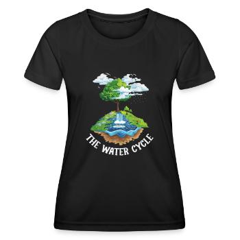 Le cycle de l’eau - Météorologie Prévisions météorologiques - T-shirt sport Femme - noir - Devant - AI Model Female 172 light (172cm)
