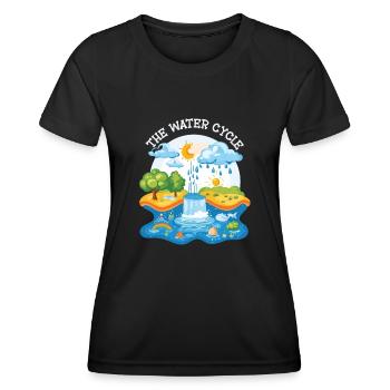 Le cycle de l’eau - Météorologie Prévisions météorologiques - T-shirt sport Femme - noir - Devant - AI Model Female 172 light (172cm)