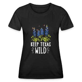Wildflower Fields Wildflowers Bluebonnet - Women's Functional T-Shirt - black - Front - AI Model Female 172 light (172cm)