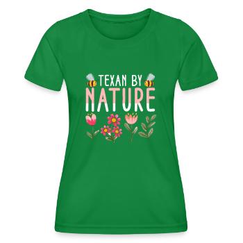 Wildflower Fields Wildflowers Bluebonnet - Women's Functional T-Shirt - kelly green - Front - AI Model Female 172 dark (172cm)