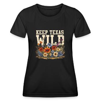 Wildflower Fields Wildflowers Bluebonnet - Women's Functional T-Shirt - black - Front - AI Model Female 172 light (172cm)