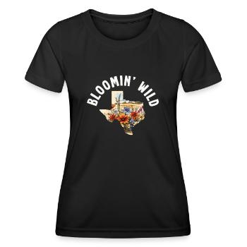 Wildflower Fields Wildflowers Bluebonnet - Women's Functional T-Shirt - black - Front - AI Model Female 172 light (172cm)