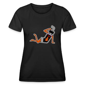 Stove Oven Firewood Joke Fireplace - Frauen Funktions-T-Shirt - Schwarz - Vorne - AI Model Female 172 light (172cm)