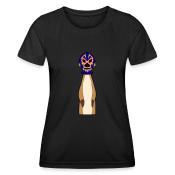 Lucha Libre Merkat Luchador Wrestling - Frauen Funktions-T-Shirt - Schwarz - Vorne - AI Model Female 172 light (172cm)