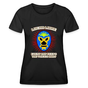 Masques Lucha Libre Masque Lutte - T-shirt sport Femme - noir - Devant - AI Model Female 172 light (172cm)