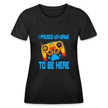 Gamer Pause Engagement – Spielecontroller Design - Frauen Funktions-T-Shirt - Schwarz - Vorne - AI Model Female 172 light (172cm)
