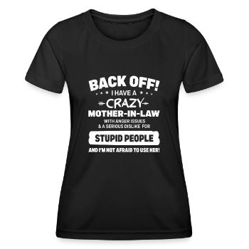 Verrückte lustige Schwiegermutter von Schwiegertochter - Frauen Funktions-T-Shirt - Schwarz - Vorne - AI Model Female 172 light (172cm)