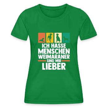 Hund Weimaraner - Frauen Funktions-T-Shirt - Kelly Green - Vorne - AI Model Female 172 dark (172cm)