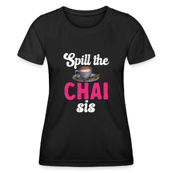 Chai Tea Masala Chai - Women's Functional T-Shirt - black - Front - AI Model Female 172 light (172cm)