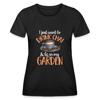 Chai Tea Masala Chai - Women's Functional T-Shirt - black - Front - AI Model Female 172 light (172cm)