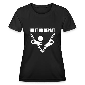 Frappez-le ou répétez l’idée de jeu de flipper - T-shirt sport Femme - noir - Devant - AI Model Female 172 light (172cm)