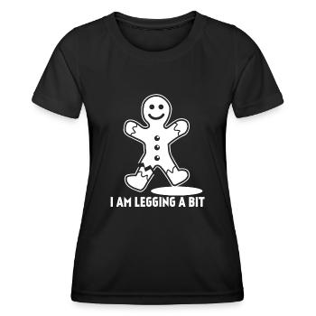 Admin Gamer Lag Gingerbread Man - Women's Functional T-Shirt - black - Front - AI Model Female 172 light (172cm)