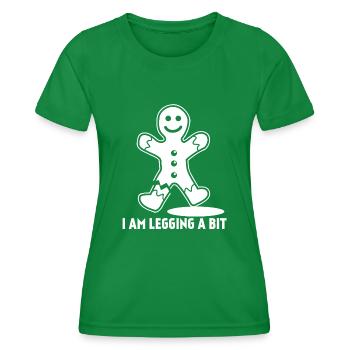 Admin Gamer Lag Gingerbread Man - Women's Functional T-Shirt - kelly green - Front - AI Model Female 172 dark (172cm)