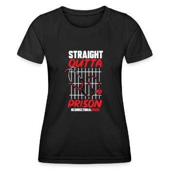 Krankenschwester Strafvollzug Gefängnis - Frauen Funktions-T-Shirt - Schwarz - Vorne - AI Model Female 172 light (172cm)