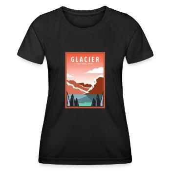 Gletscher-Nationalpark Britisch-Kolumbien Kanada - Frauen Funktions-T-Shirt - Schwarz - Vorne - AI Model Female 172 light (172cm)