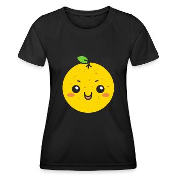 Zitrone - Frauen Funktions-T-Shirt - Schwarz - Vorne - AI Model Female 172 light (172cm)
