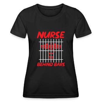 Krankenschwester Strafvollzug Gefängnis - Frauen Funktions-T-Shirt - Schwarz - Vorne - AI Model Female 172 light (172cm)